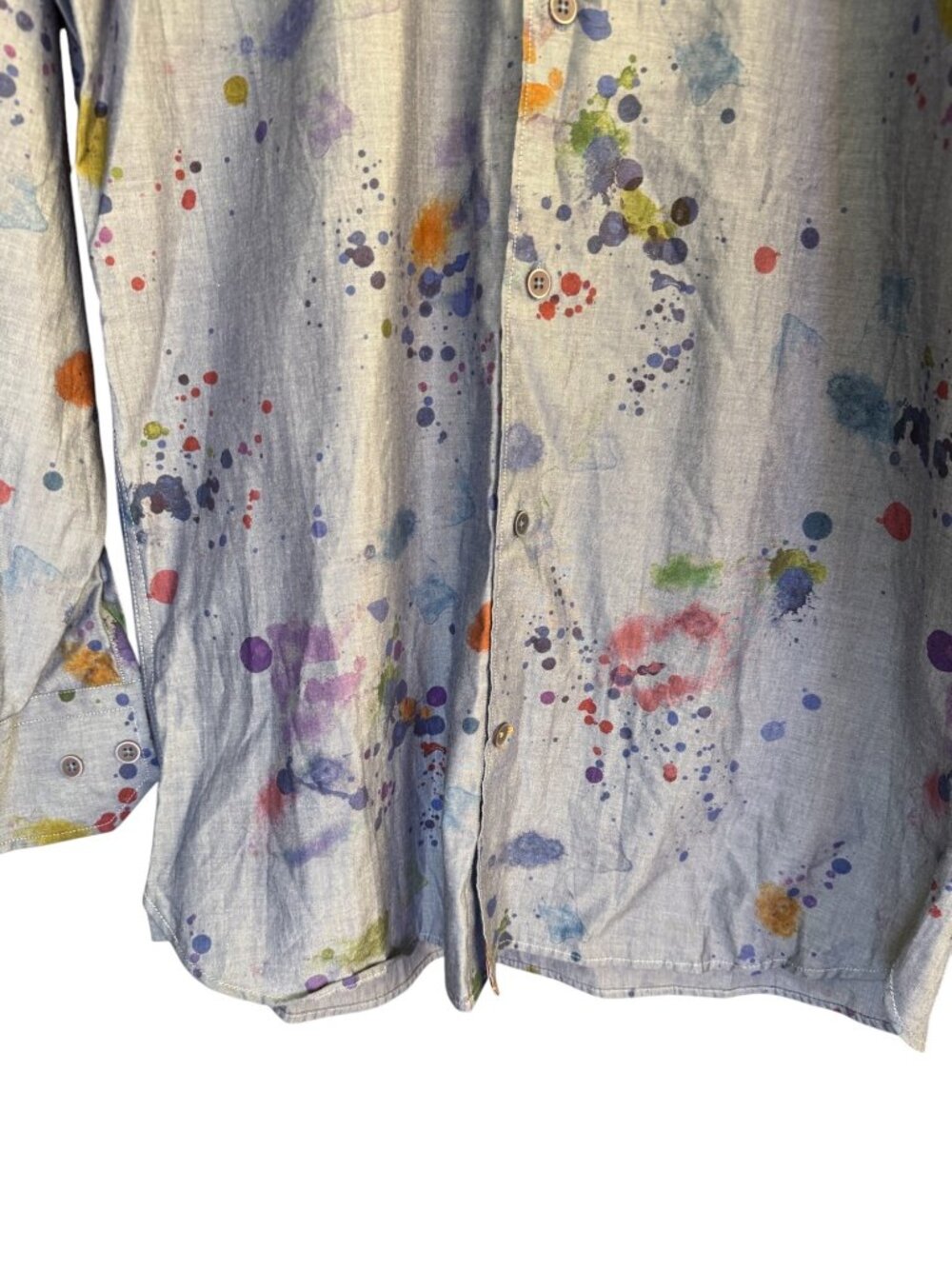 Visconti Signature Series Mens Button-Up Shirt Paint Splatter Pattern S Nwt — image 2 of 7